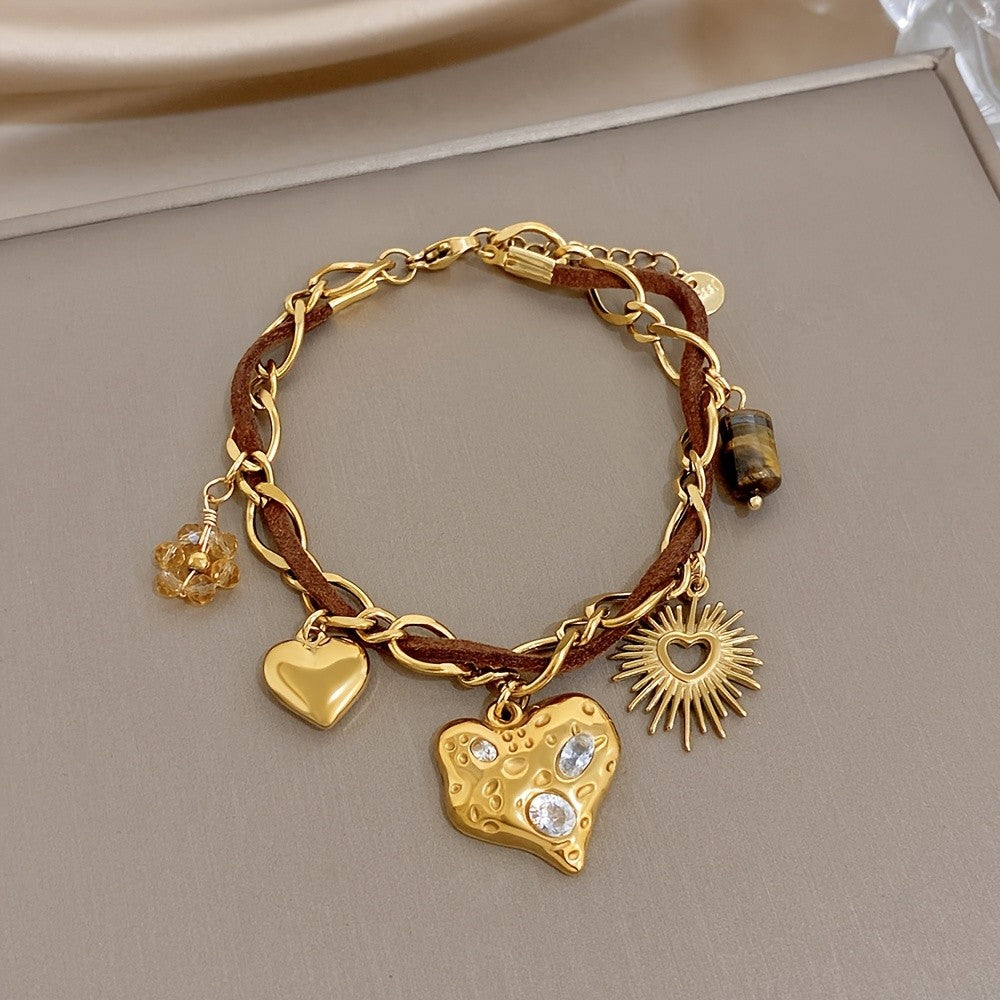 Heart & Sun Charm Bracelet