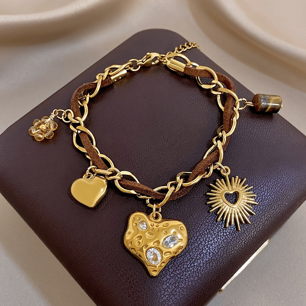 Heart & Sun Charm Bracelet