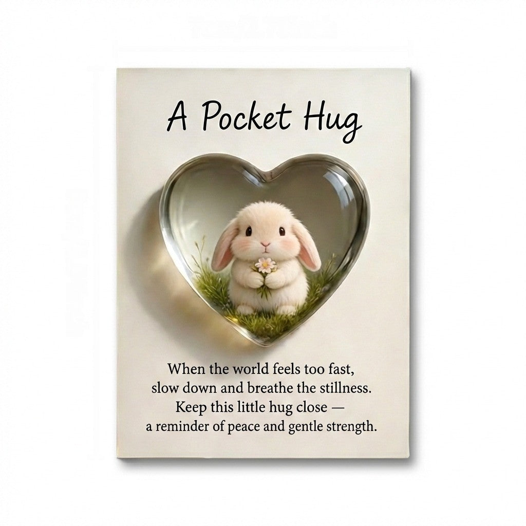 Heart Bunny Pocket Hug Card