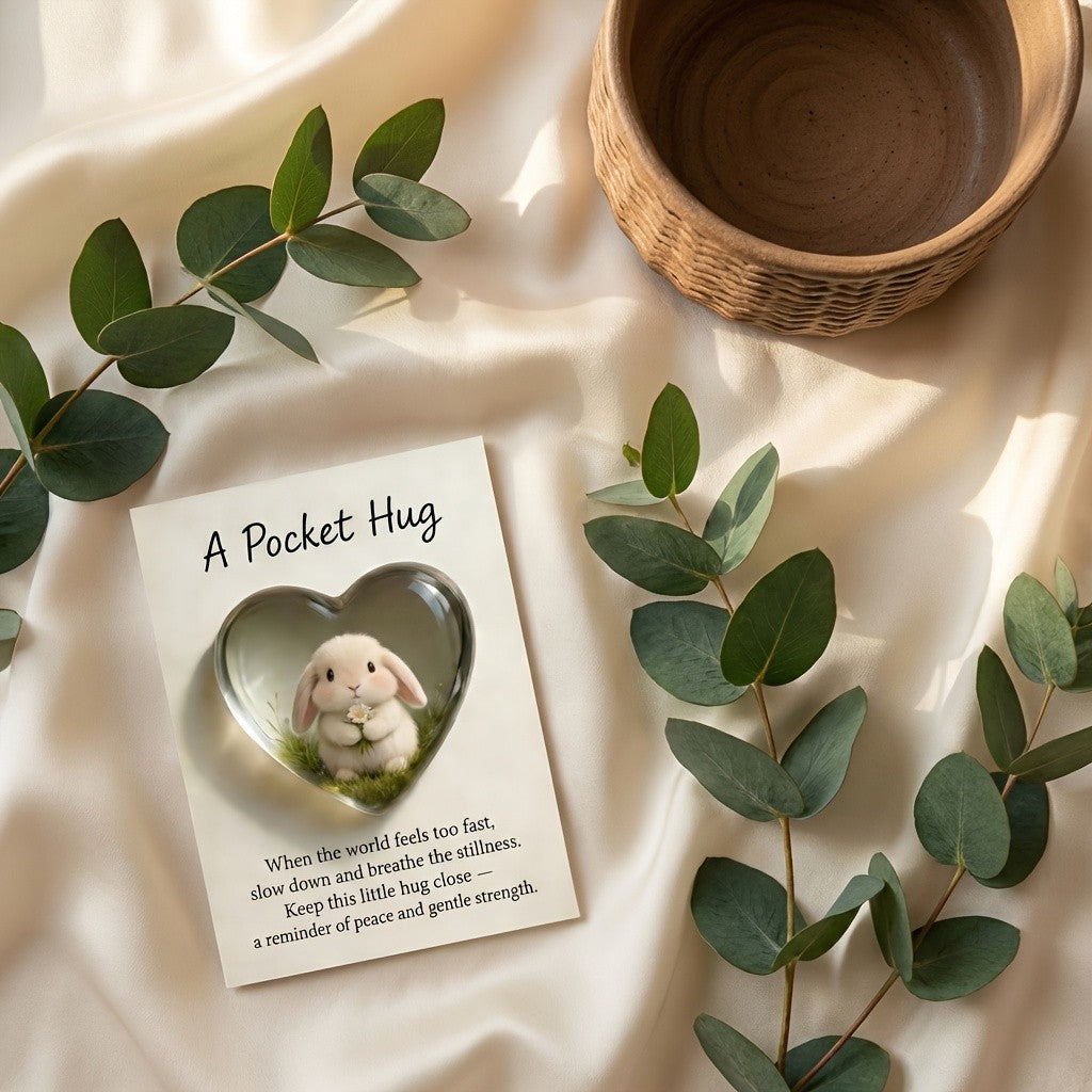 Heart Bunny Pocket Hug Card