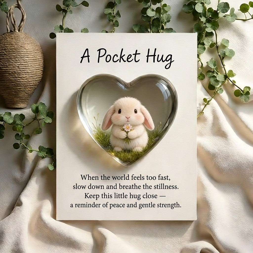 Heart Bunny Pocket Hug Card