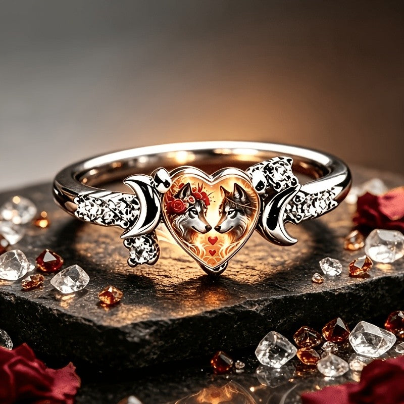 Wolf Heart Ring