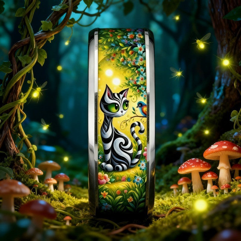Striped Cat Forest Ring