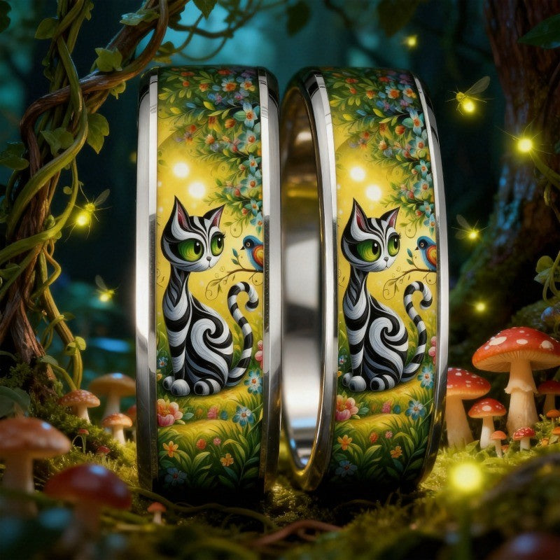Striped Cat Forest Ring