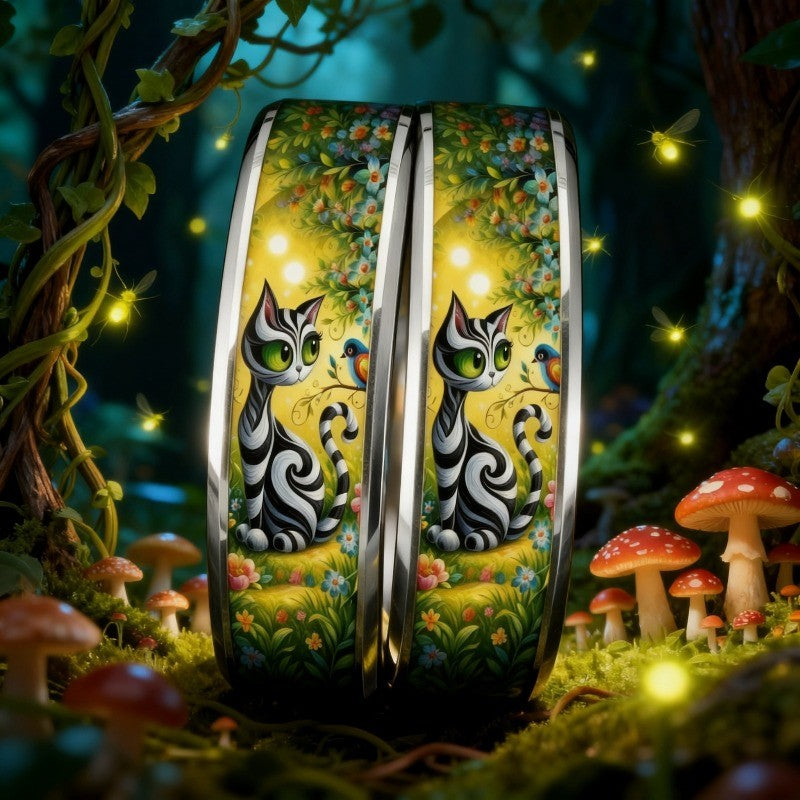Striped Cat Forest Ring
