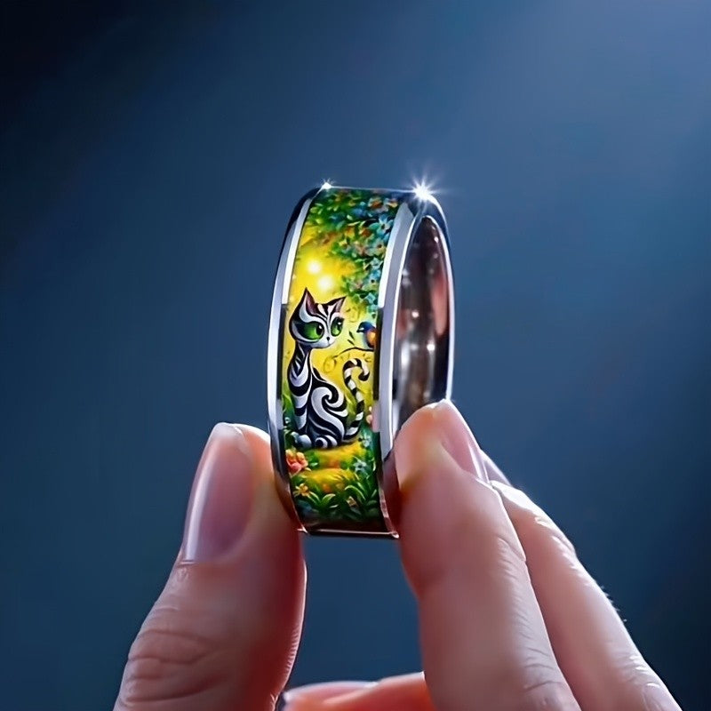 Striped Cat Forest Ring