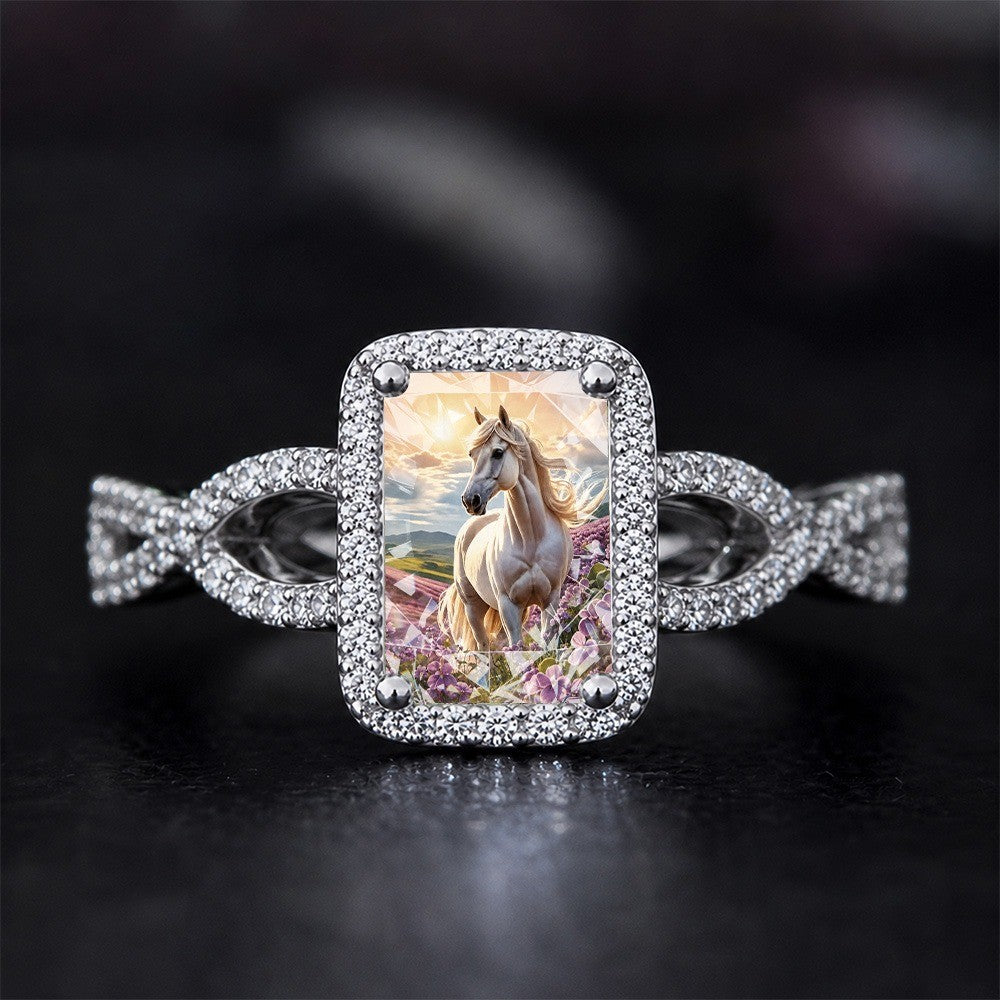 White Horse Square Ring