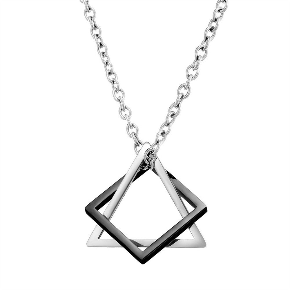 Interlocking Square Triangle Necklace