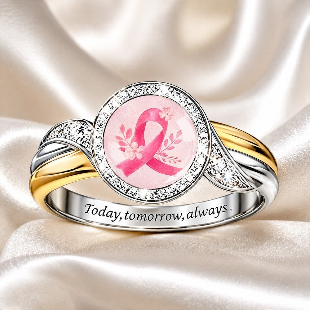 Pink Ribbon Statement Ring