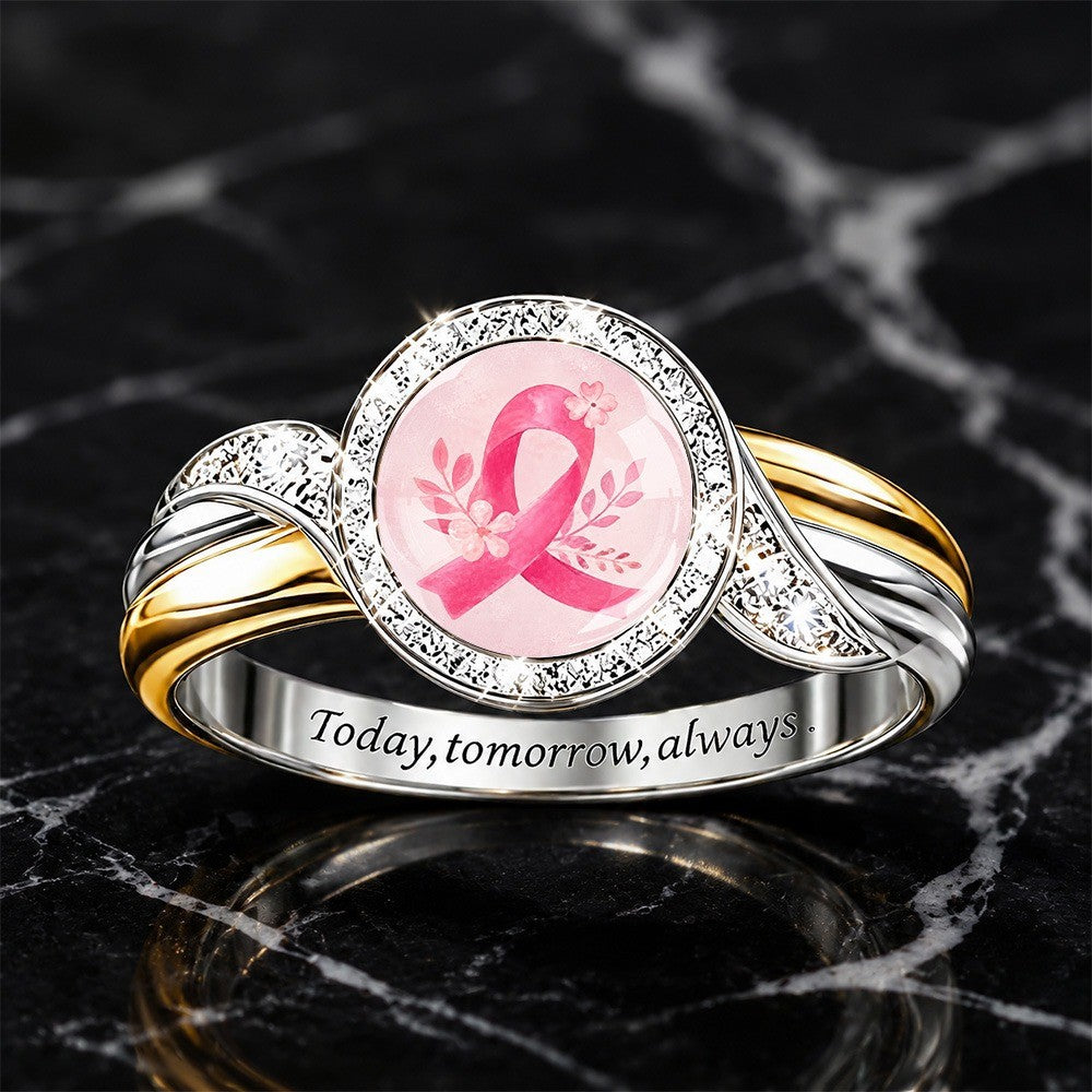 Pink Ribbon Statement Ring