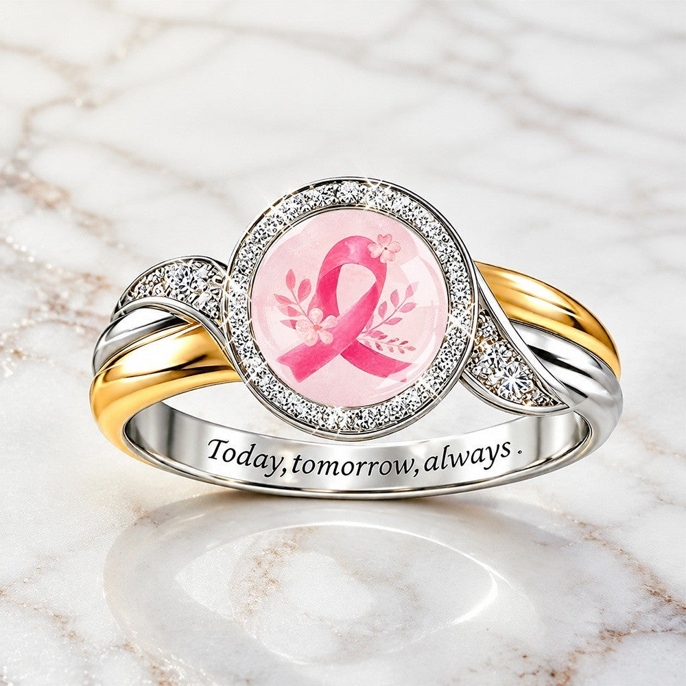 Pink Ribbon Statement Ring