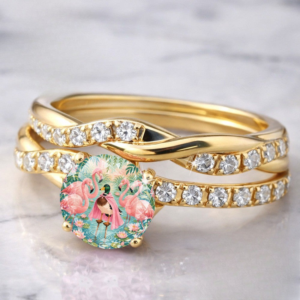 Flamingo Twist Ring