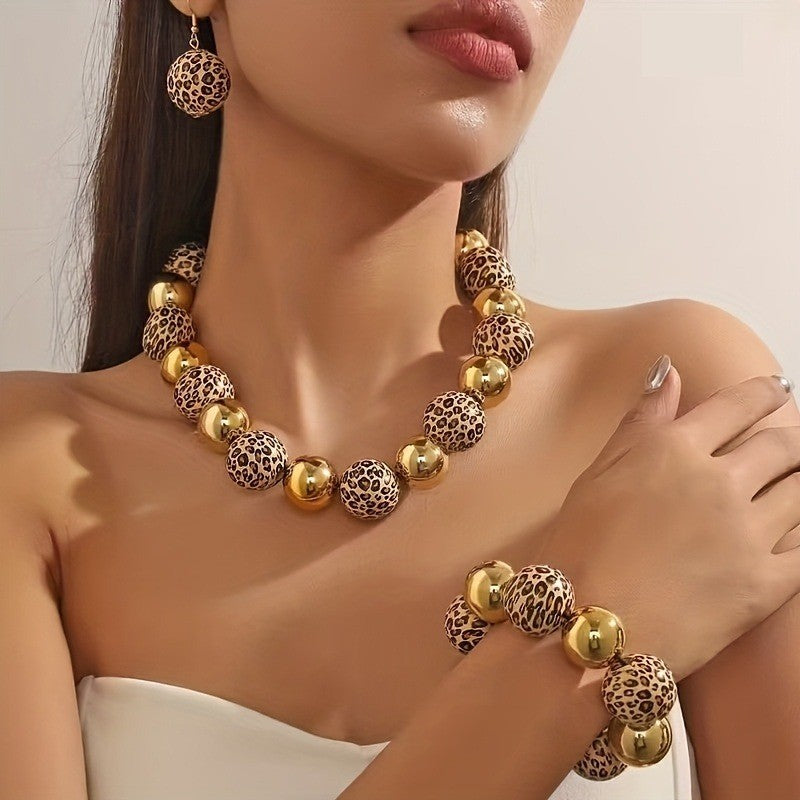 Leopard Bead Jewelry Set