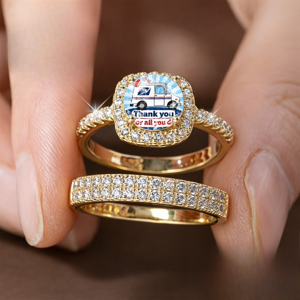 Mail Truck Square Ring Set