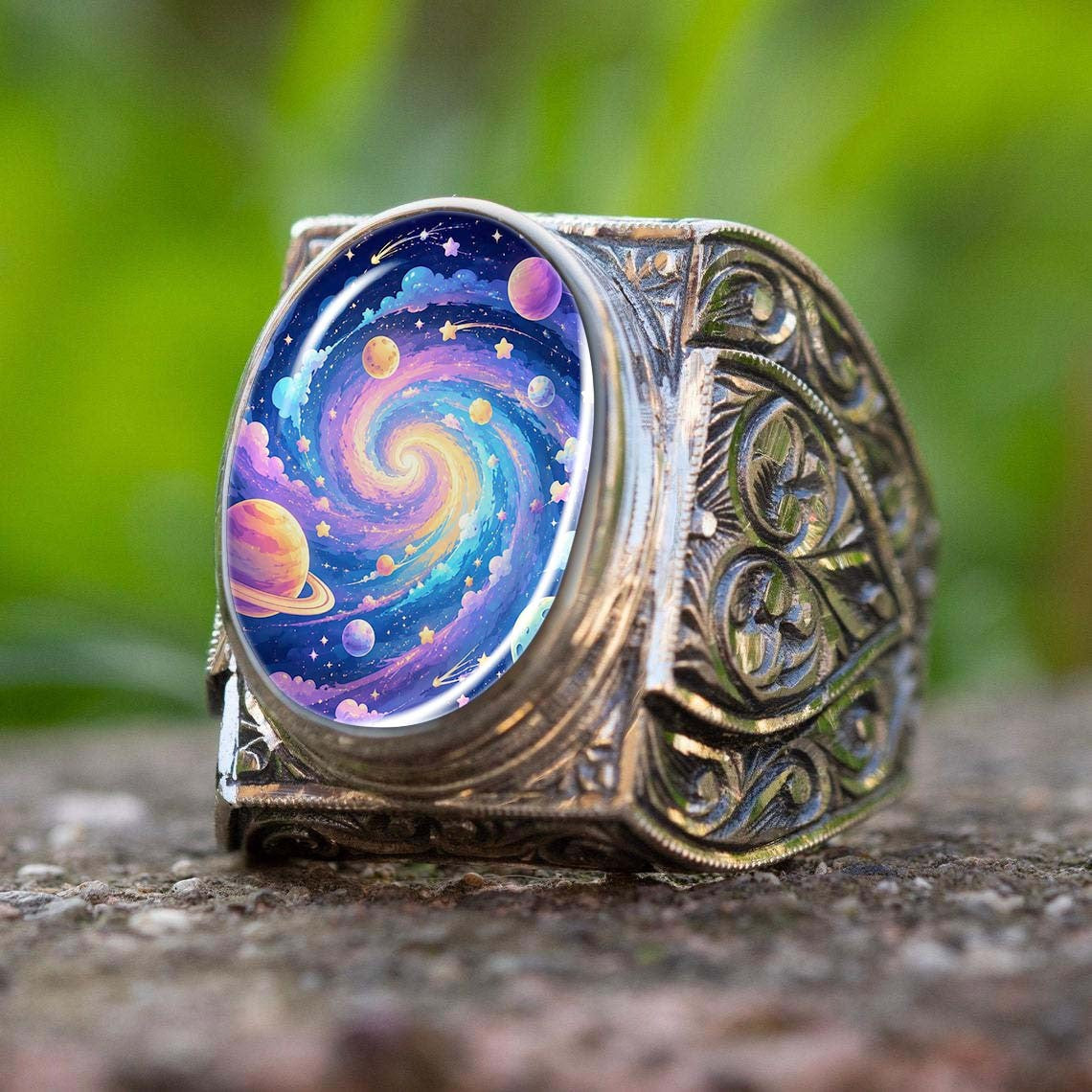 Galaxy Swirl Statement Ring