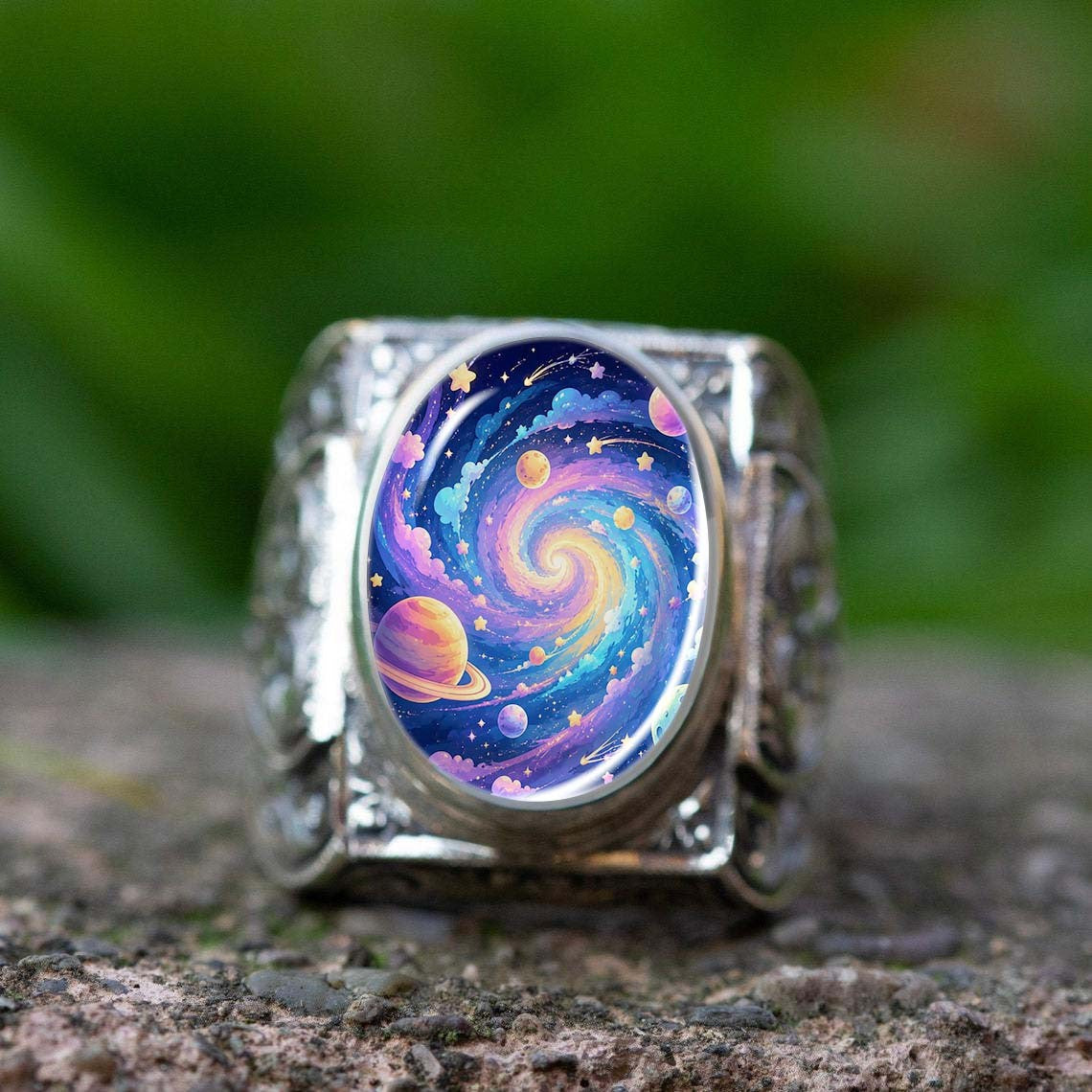 Galaxy Swirl Statement Ring