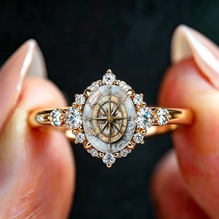 Compass Crystal Ring