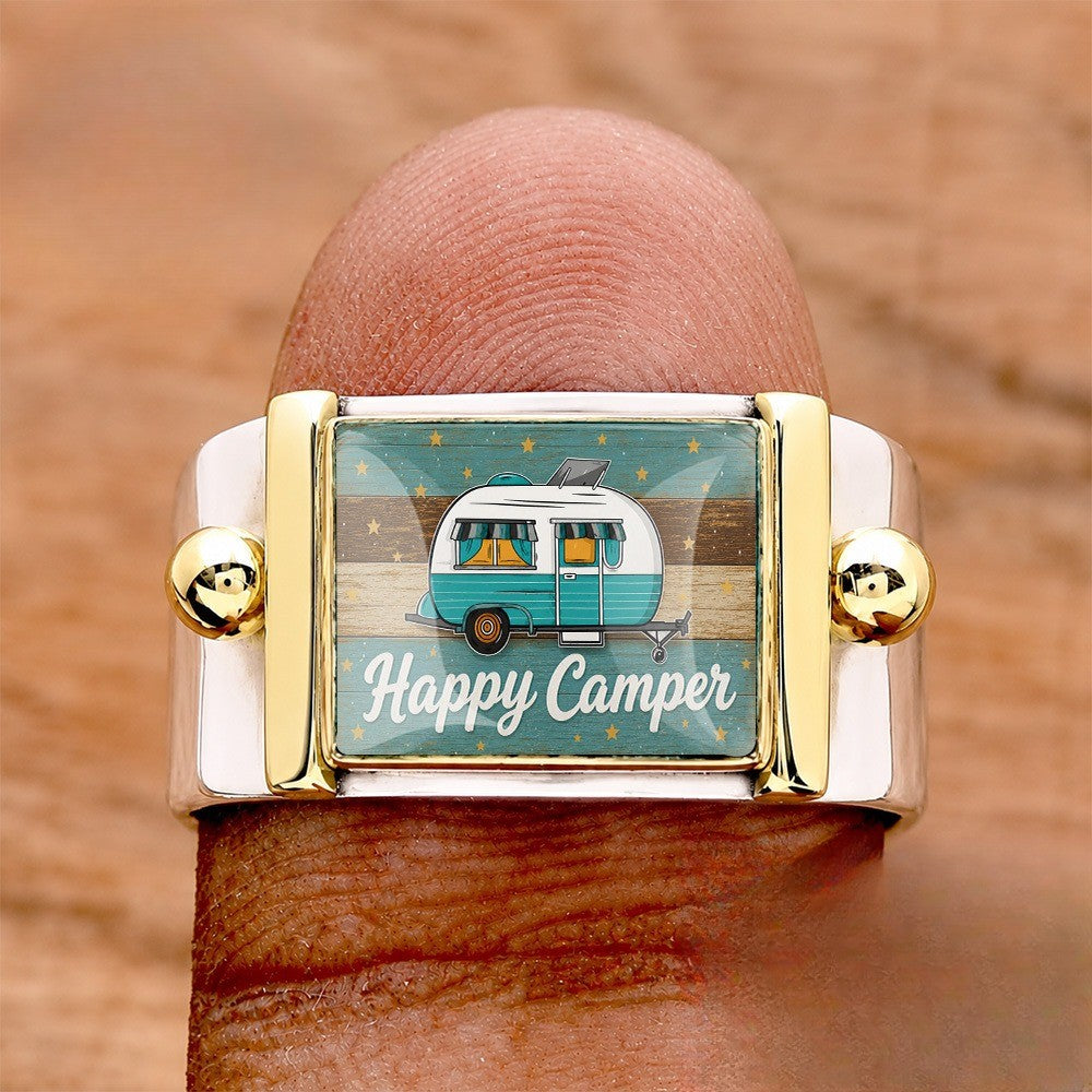 Happy Camper Square Ring