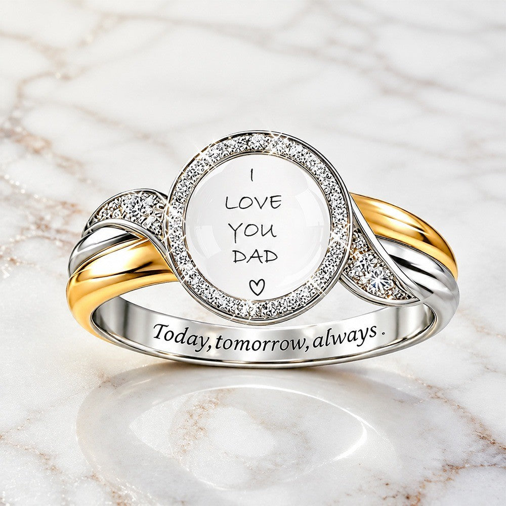 Two-Tone Engraved Sentiment Ring