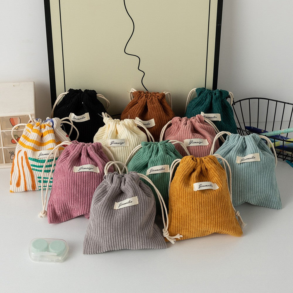 Corduroy Drawstring Pouch