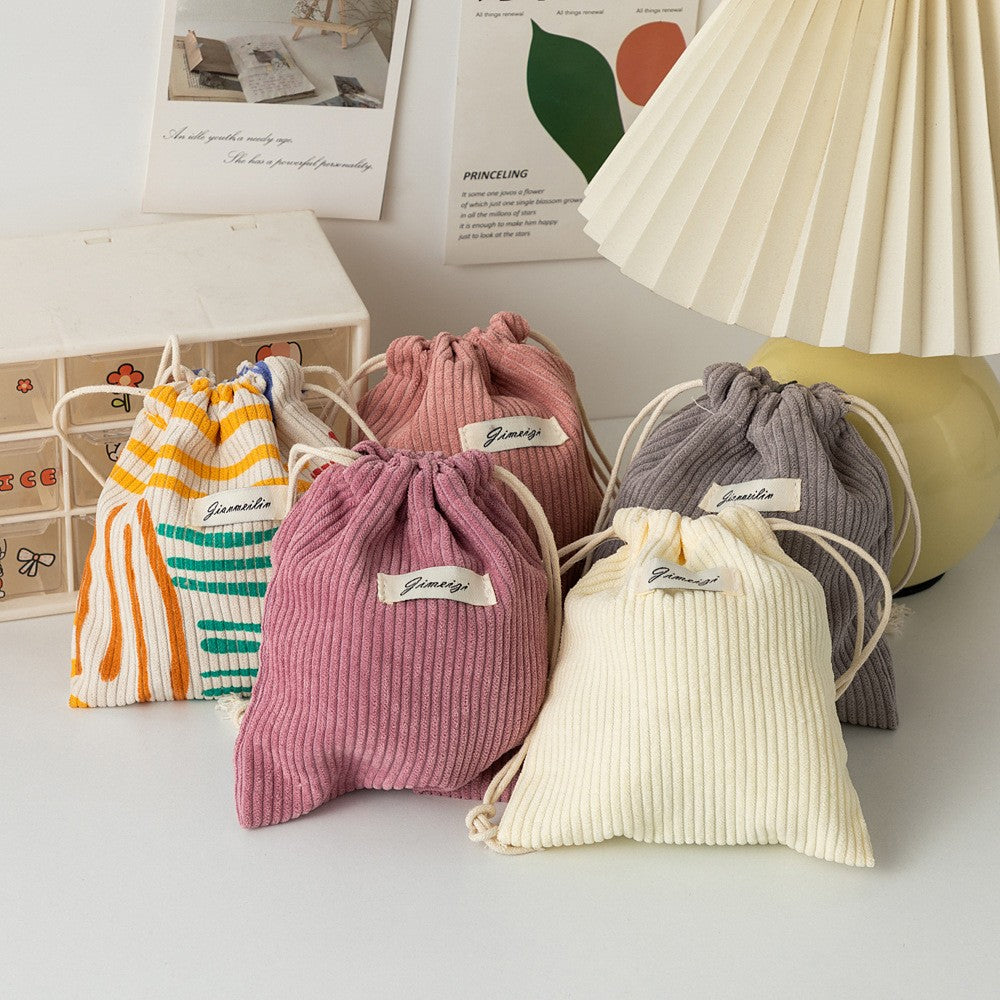 Corduroy Drawstring Pouch