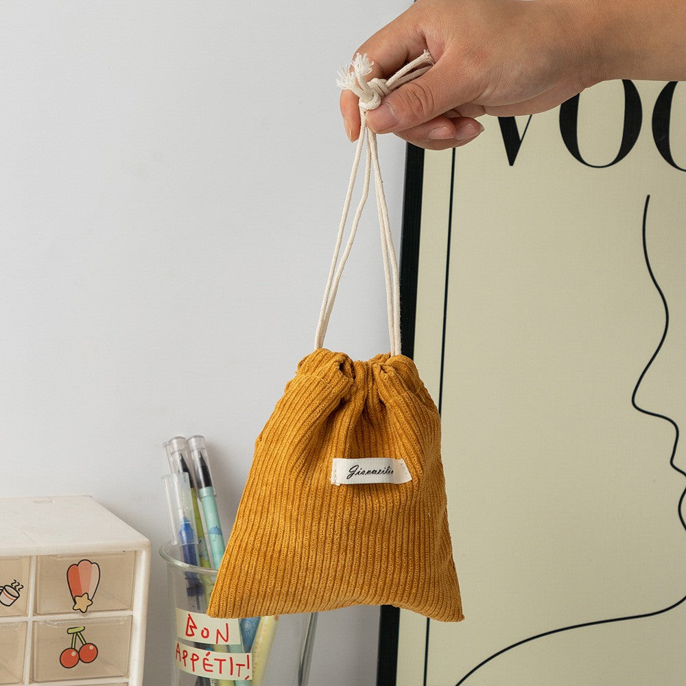 Corduroy Drawstring Pouch
