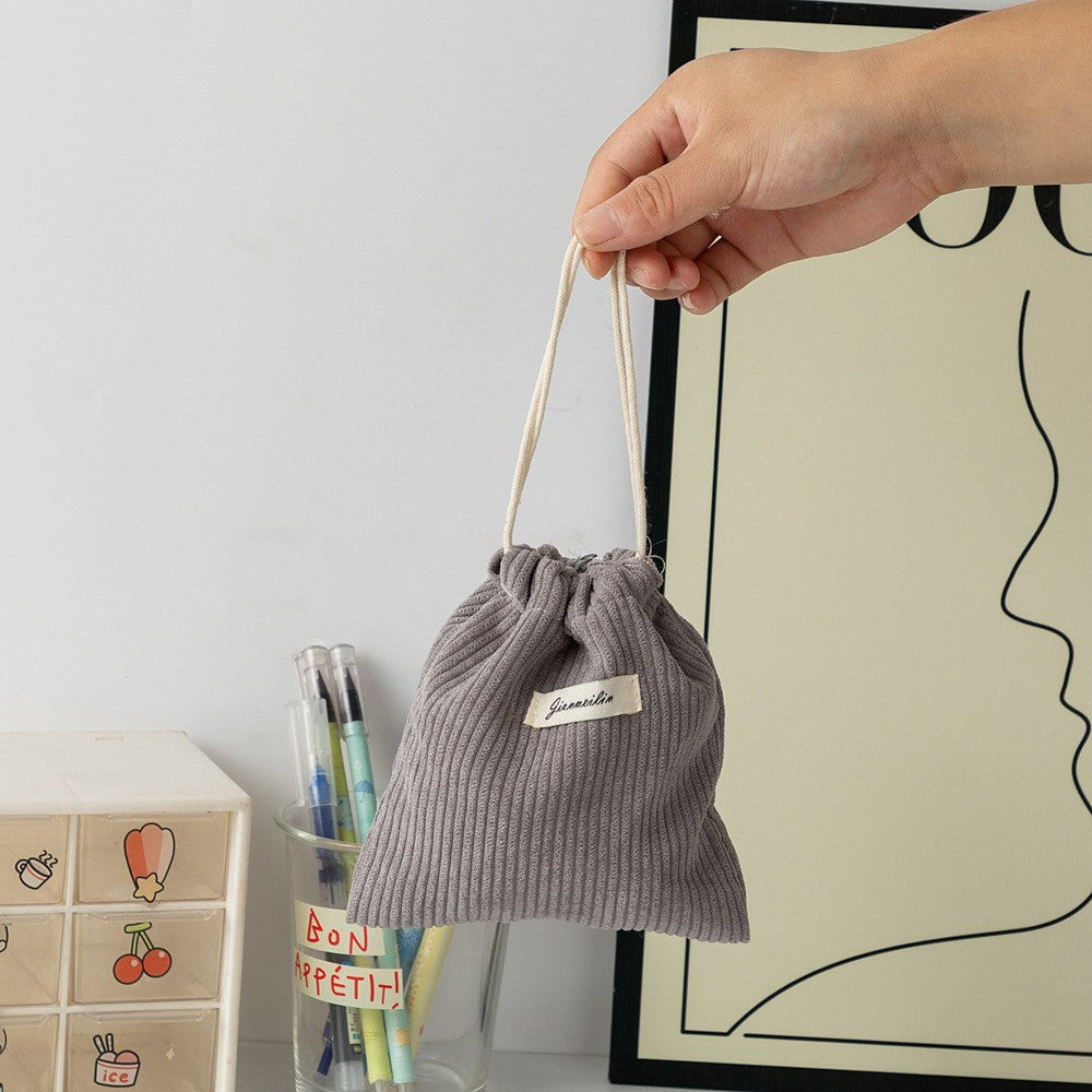 Corduroy Drawstring Pouch