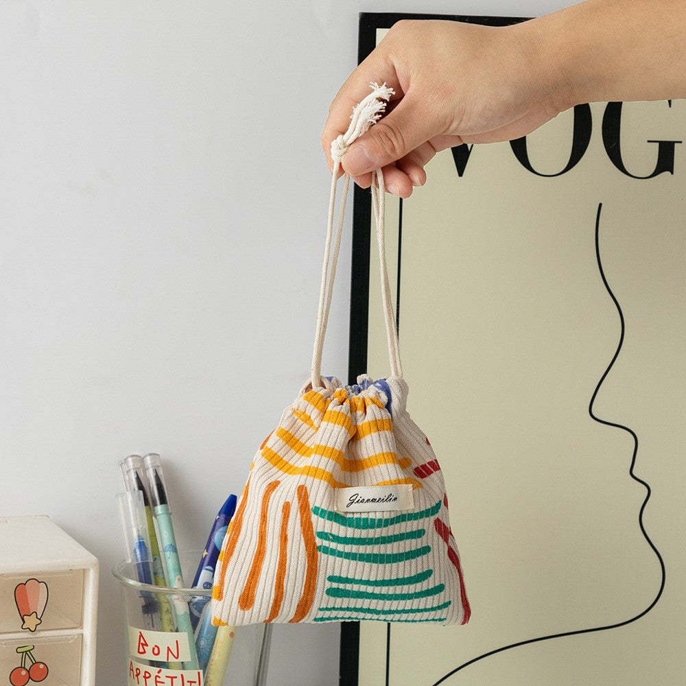 Corduroy Drawstring Pouch