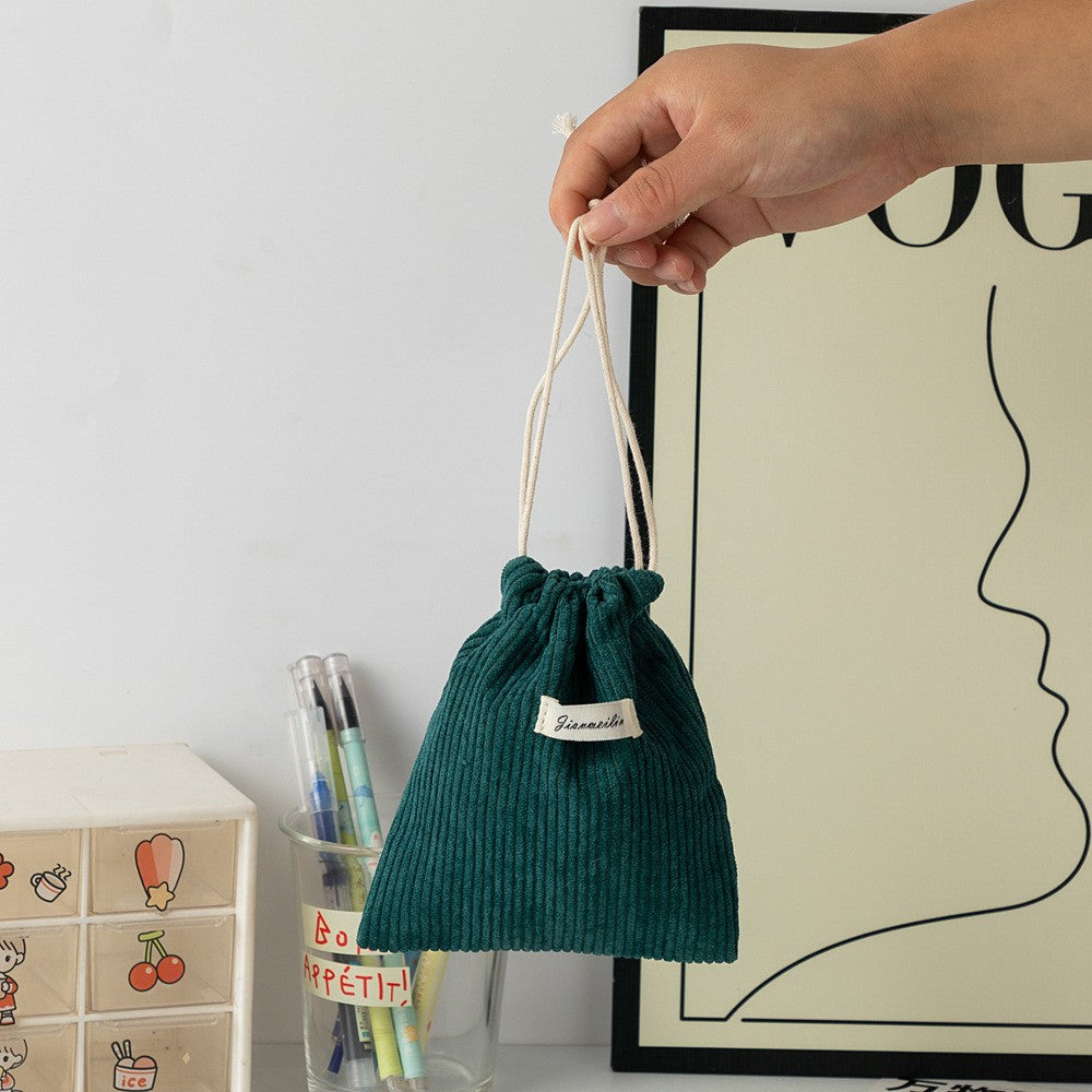 Corduroy Drawstring Pouch
