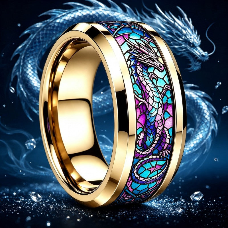 Stained Glass Dragon Ring