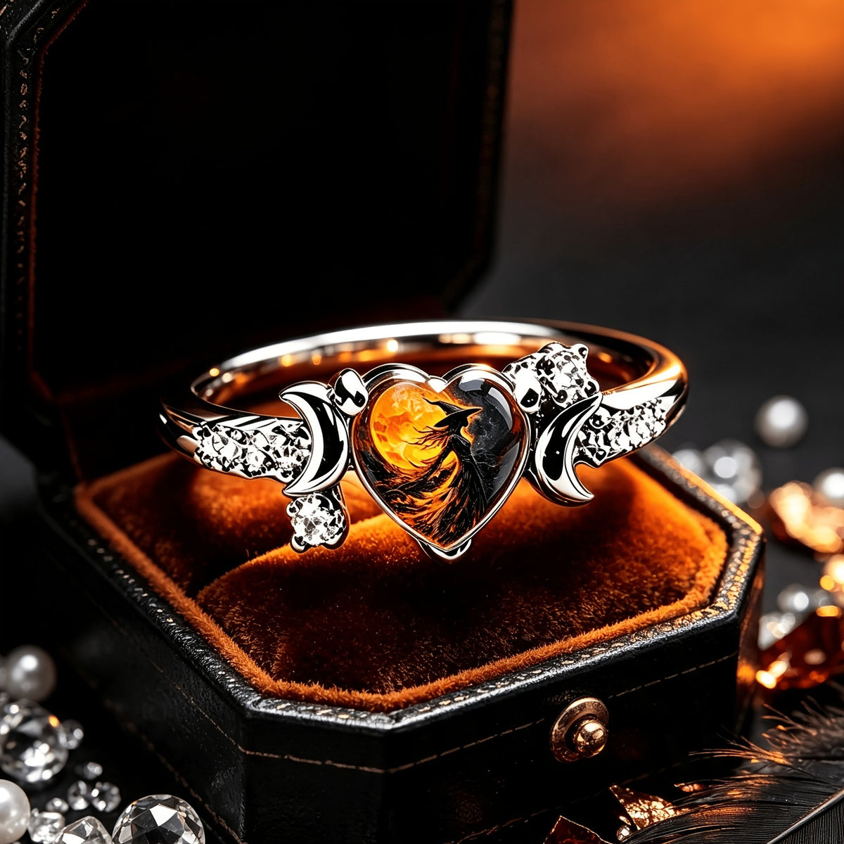 Heart Witch Moon Ring