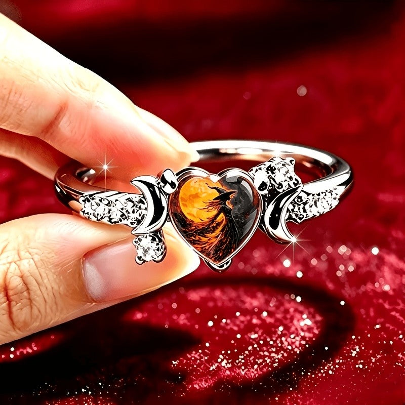 Heart Witch Moon Ring