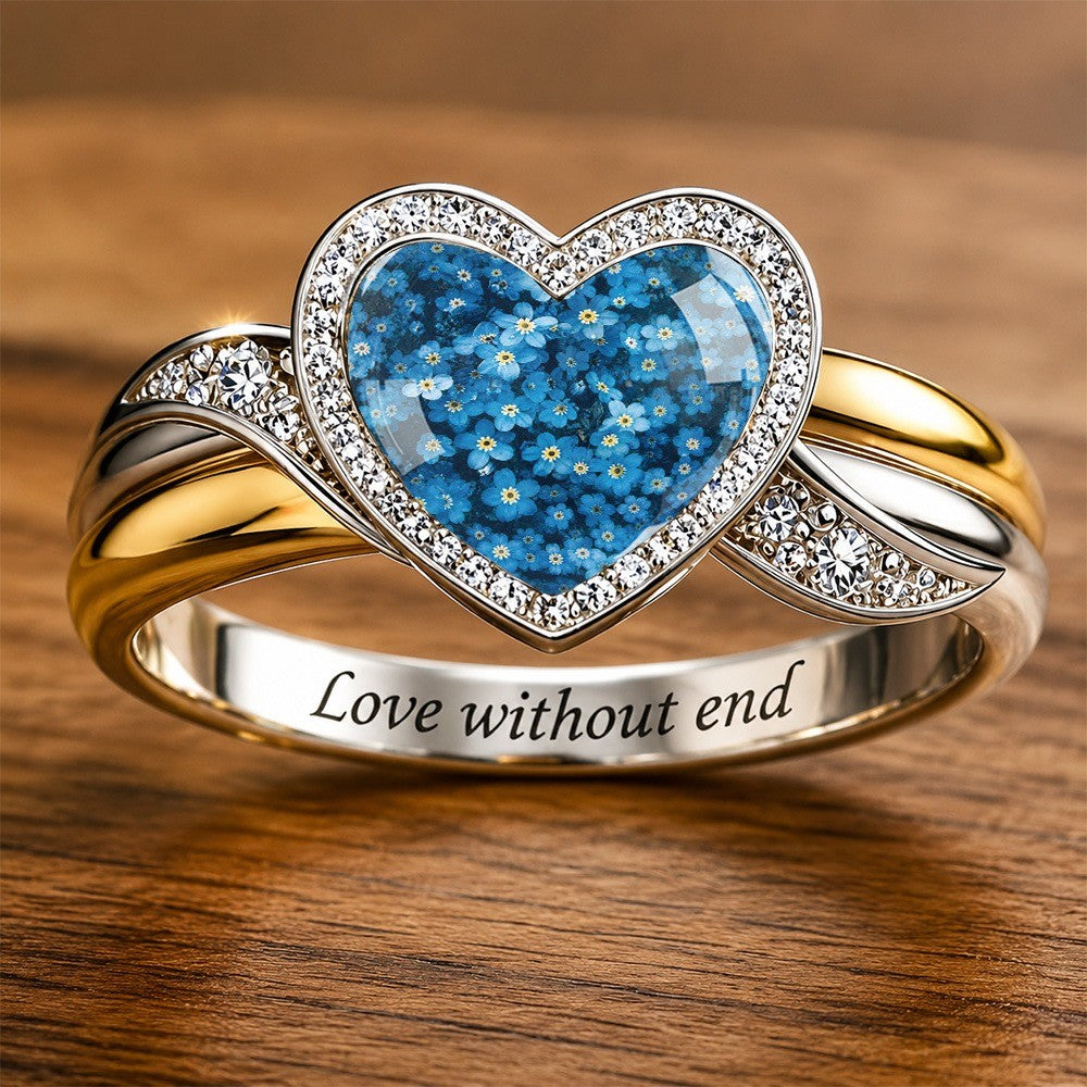 Forget-Me-Not Heart Ring