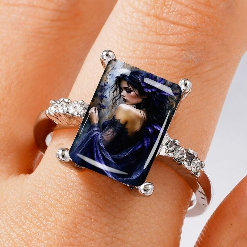 Purple Maiden Portrait Ring
