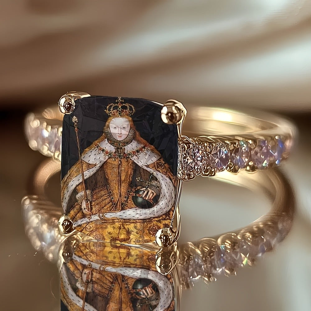 Royal Portrait Square Ring