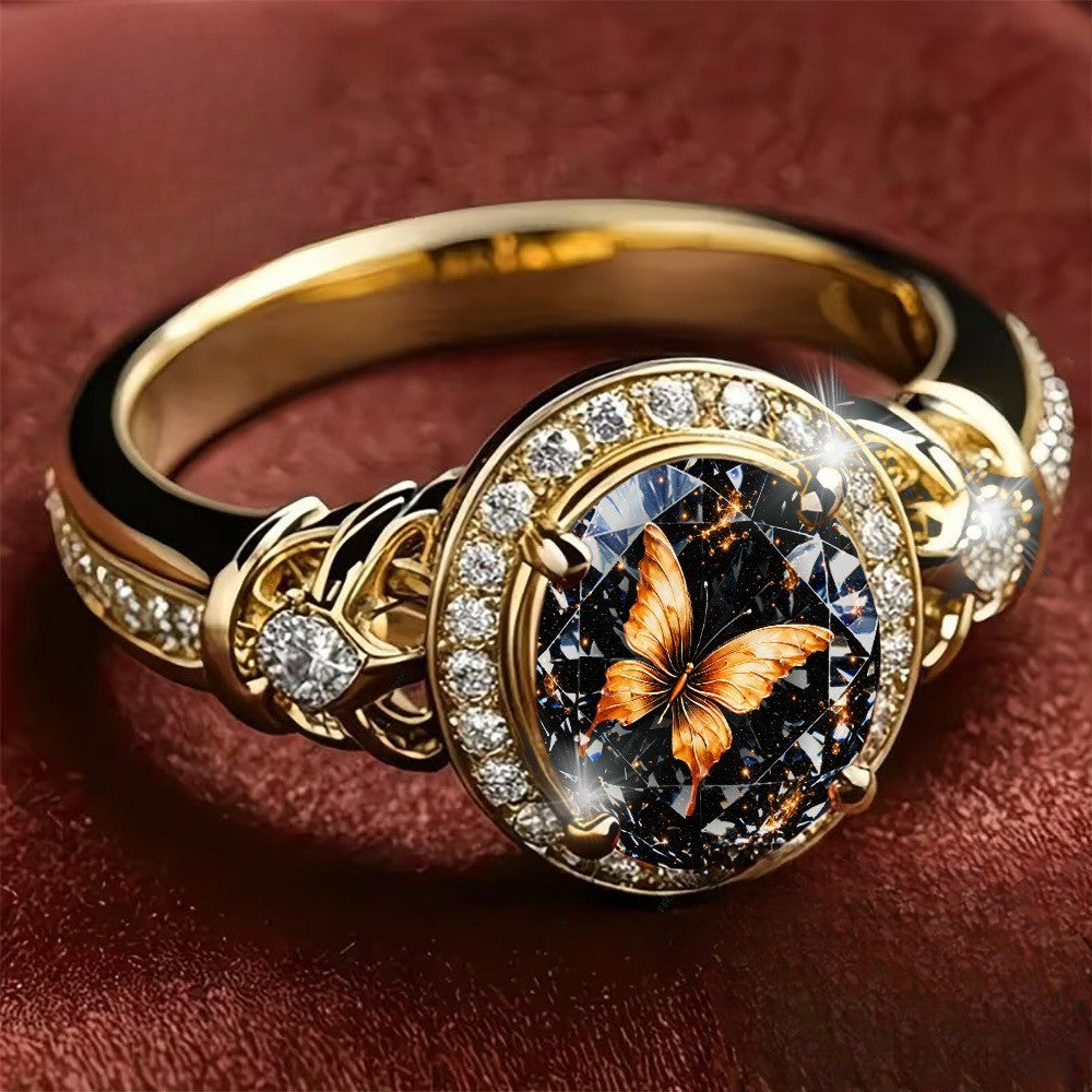 Starry Night Butterfly Ring