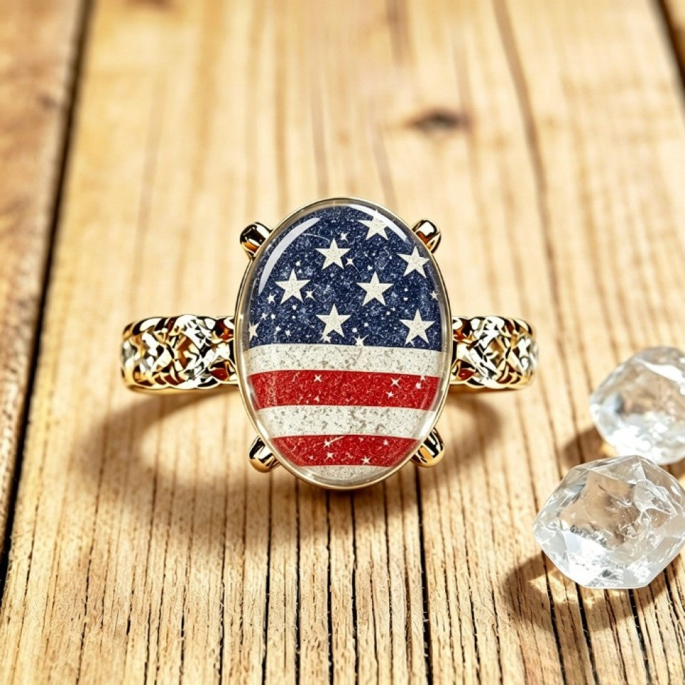Stars and Stripes Oval Ring