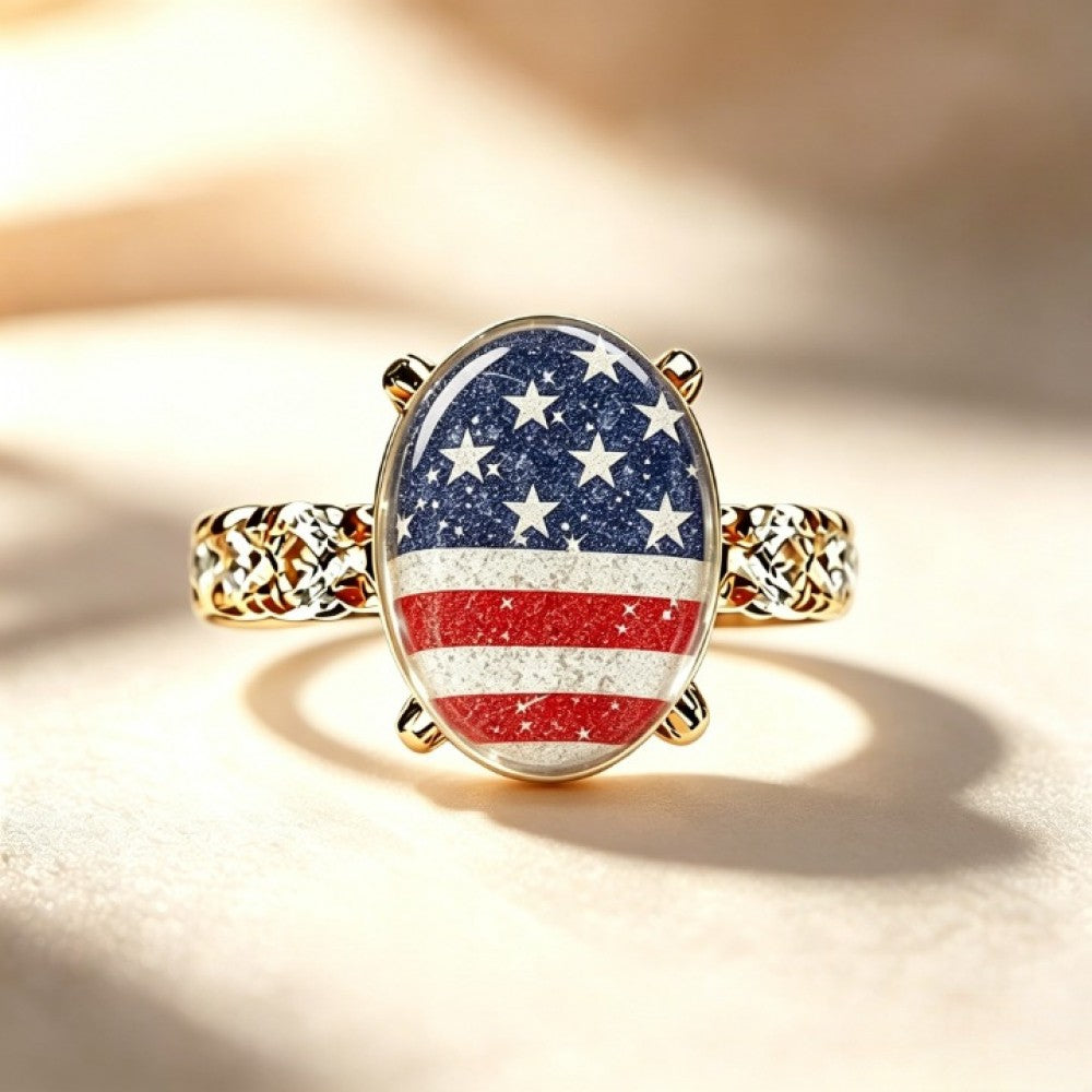 Stars and Stripes Oval Ring