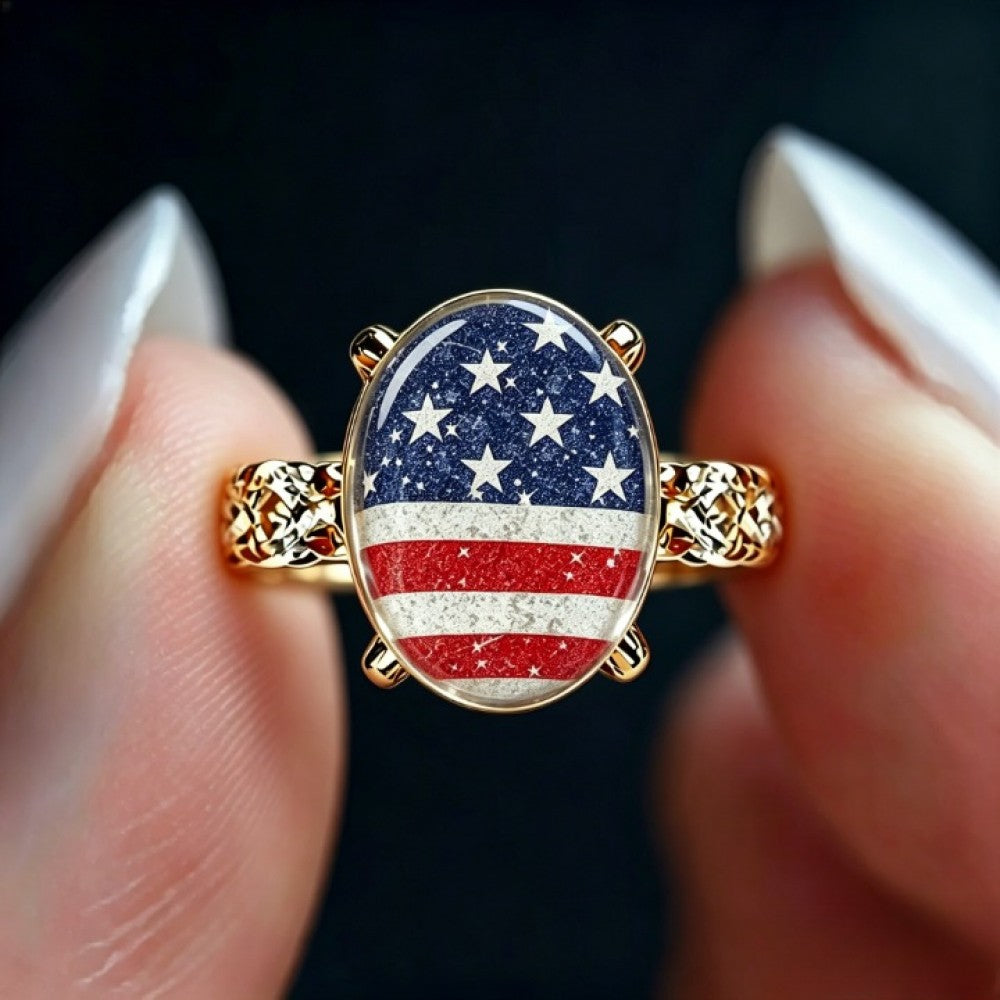 Stars and Stripes Oval Ring