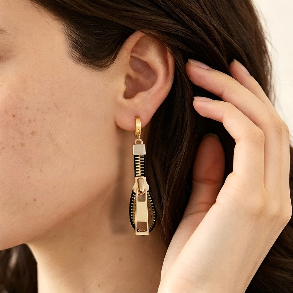Zipper Drop Earrings