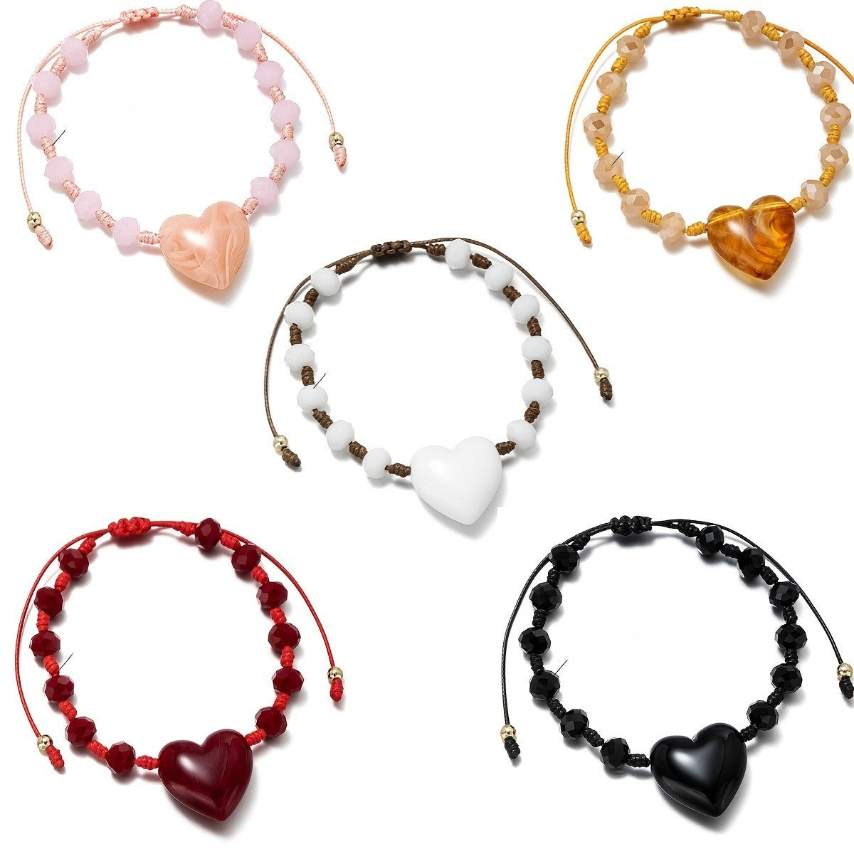 Swirl Heart Glass Anklet