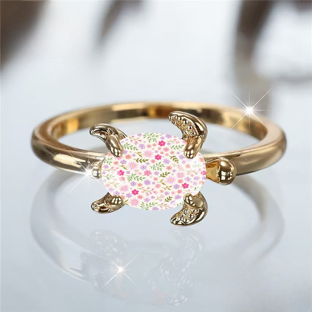 Floral Tortoise Ring