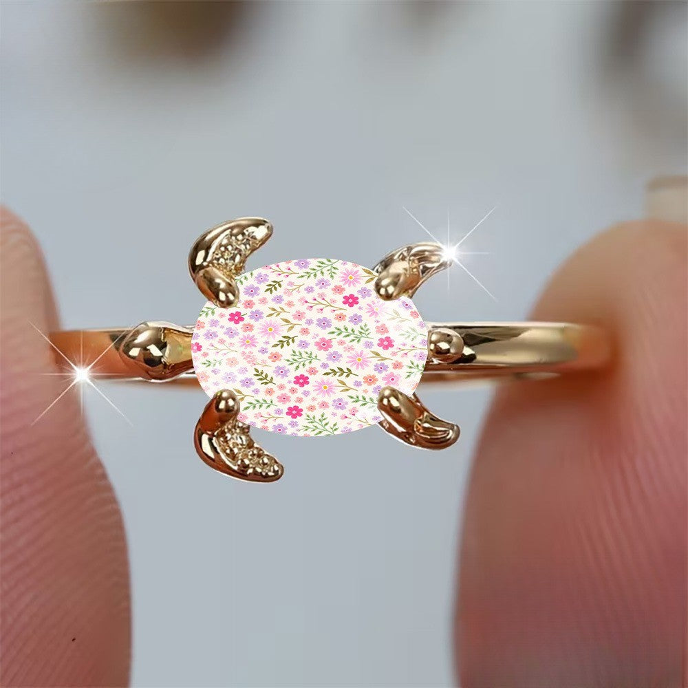 Floral Tortoise Ring