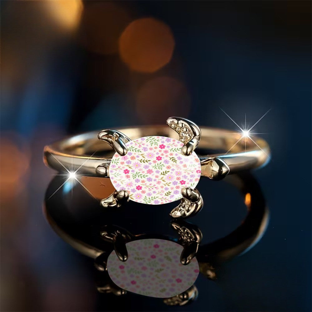 Floral Tortoise Ring
