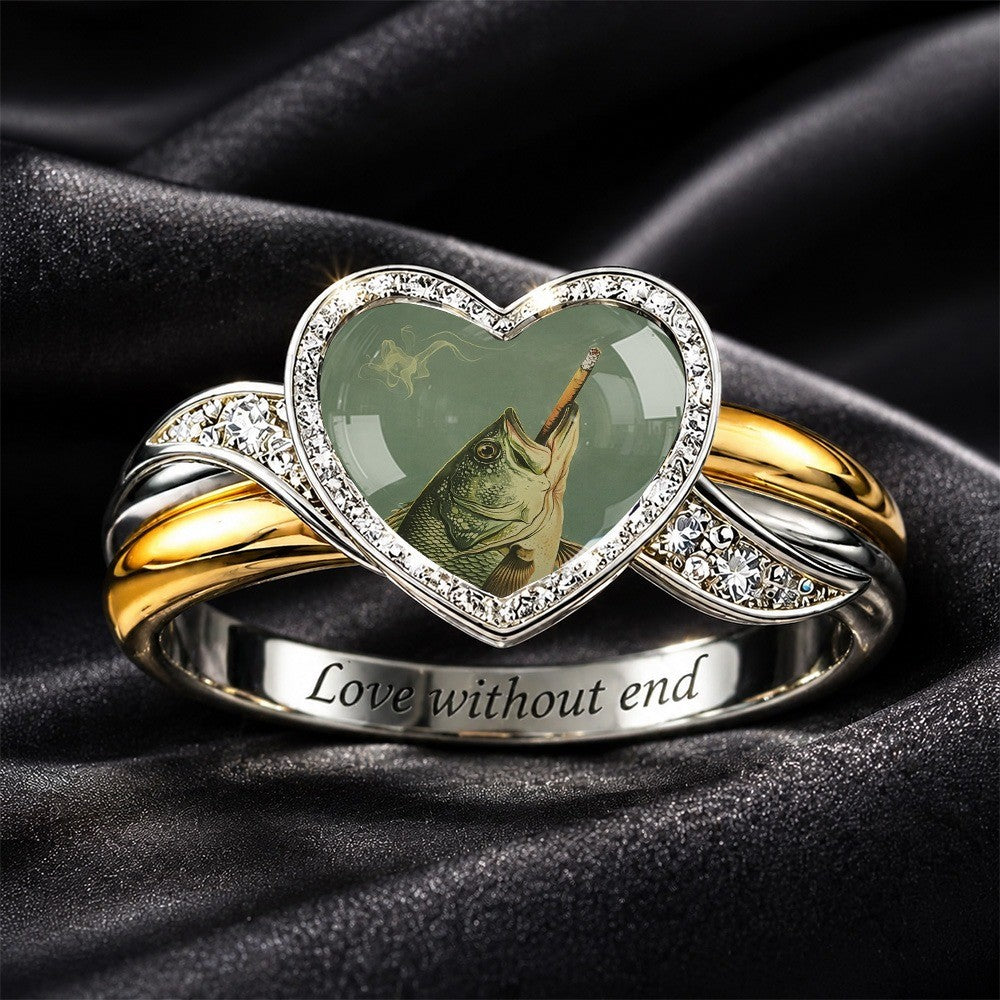 Fish Heart Statement Ring
