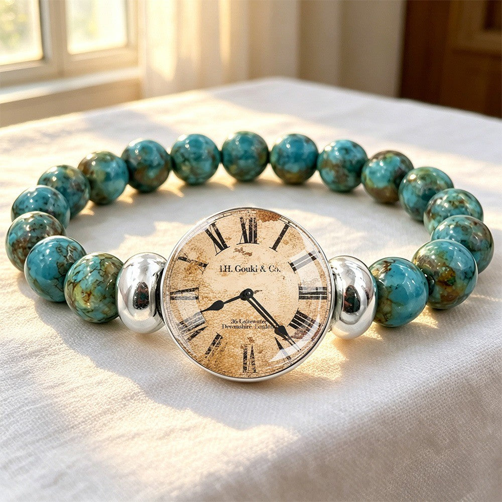 Vintage Clock Bead Bracelet