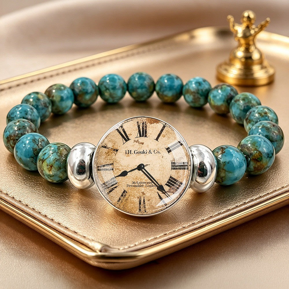 Vintage Clock Bead Bracelet