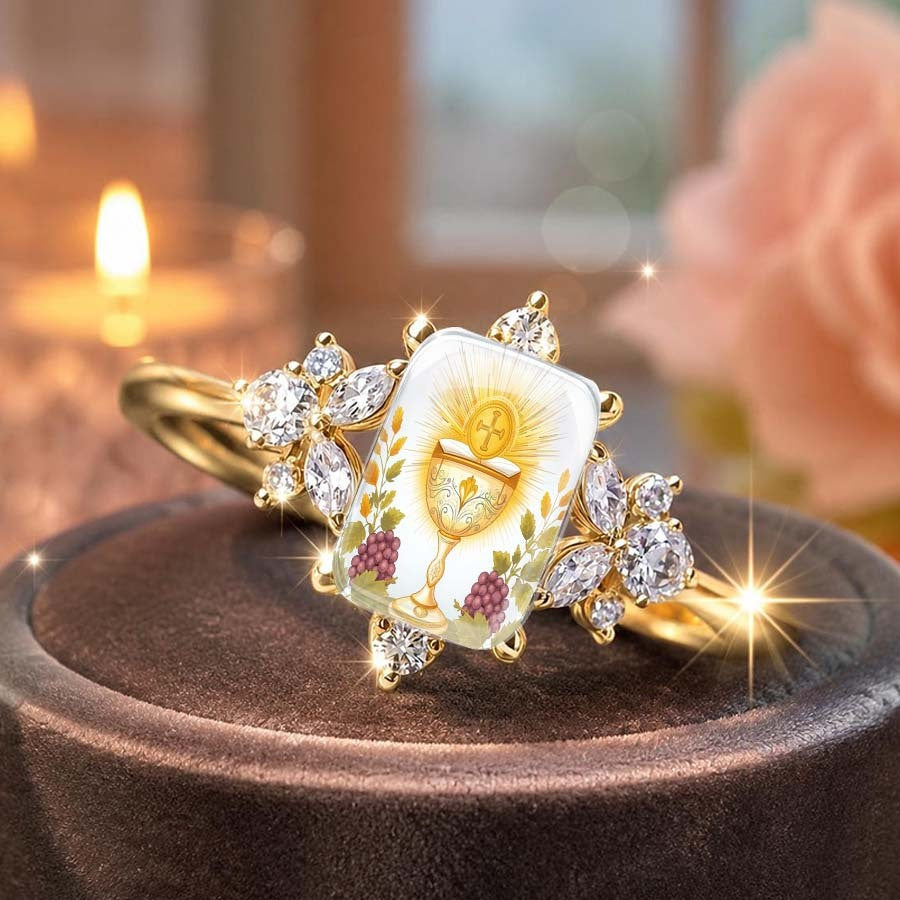 Chalice & Grape Enamel Ring