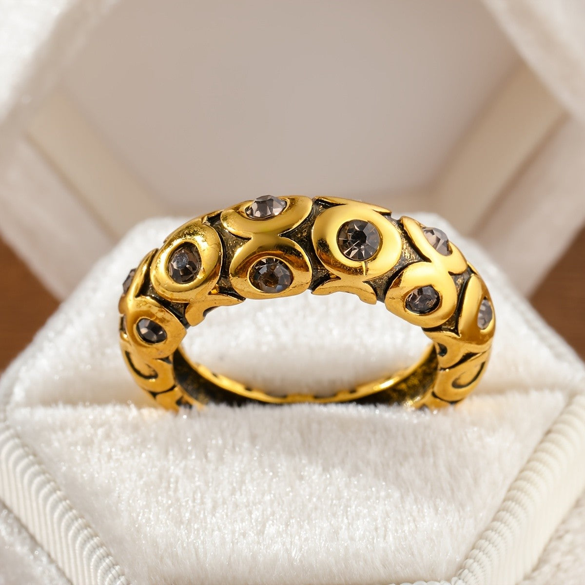 Textured Zircon Band Ring