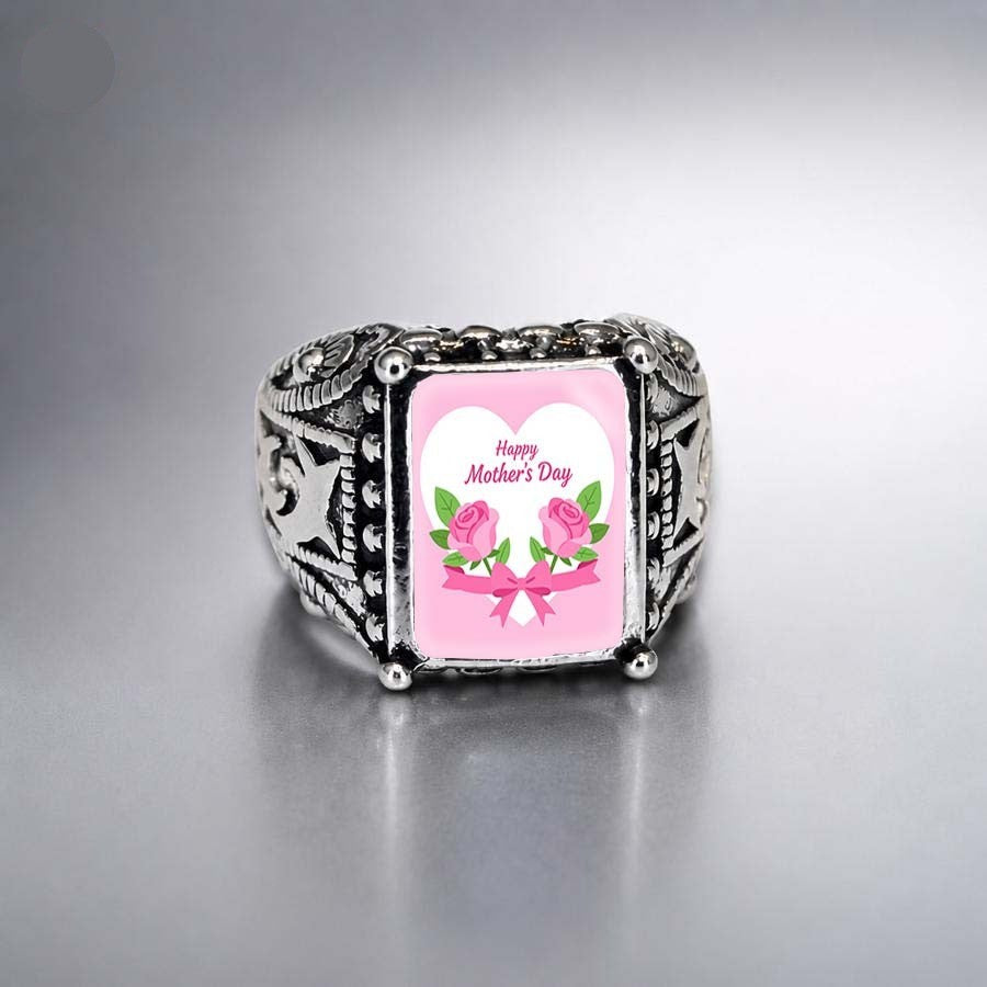 Pink Rose Heart Ring